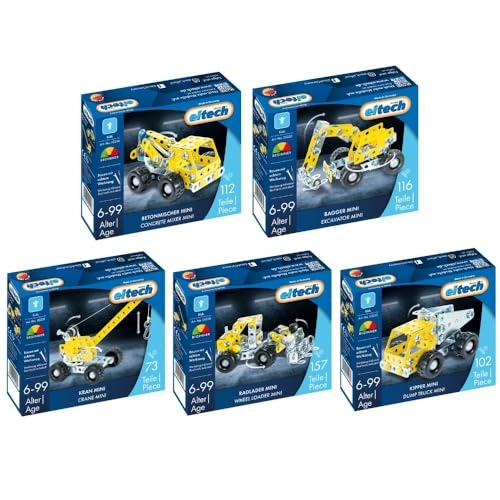 Mini 00250 - wheel loader + Mini 00251 - crane + Mini 00252 - tipper + Mini 00253 - excavator + Mini 00254 - concrete mixer