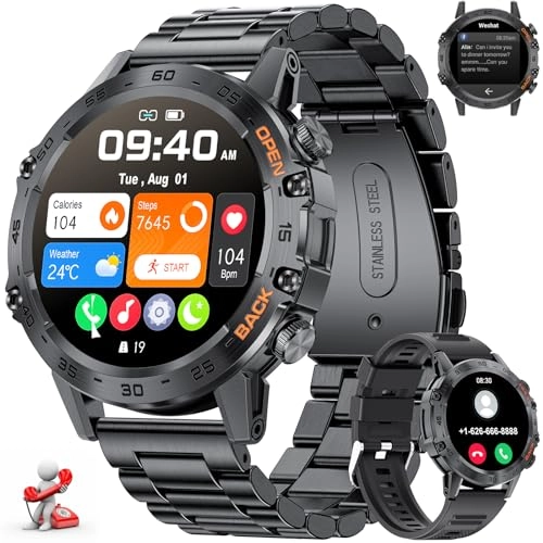 Military Smart Watch Stainless Steel