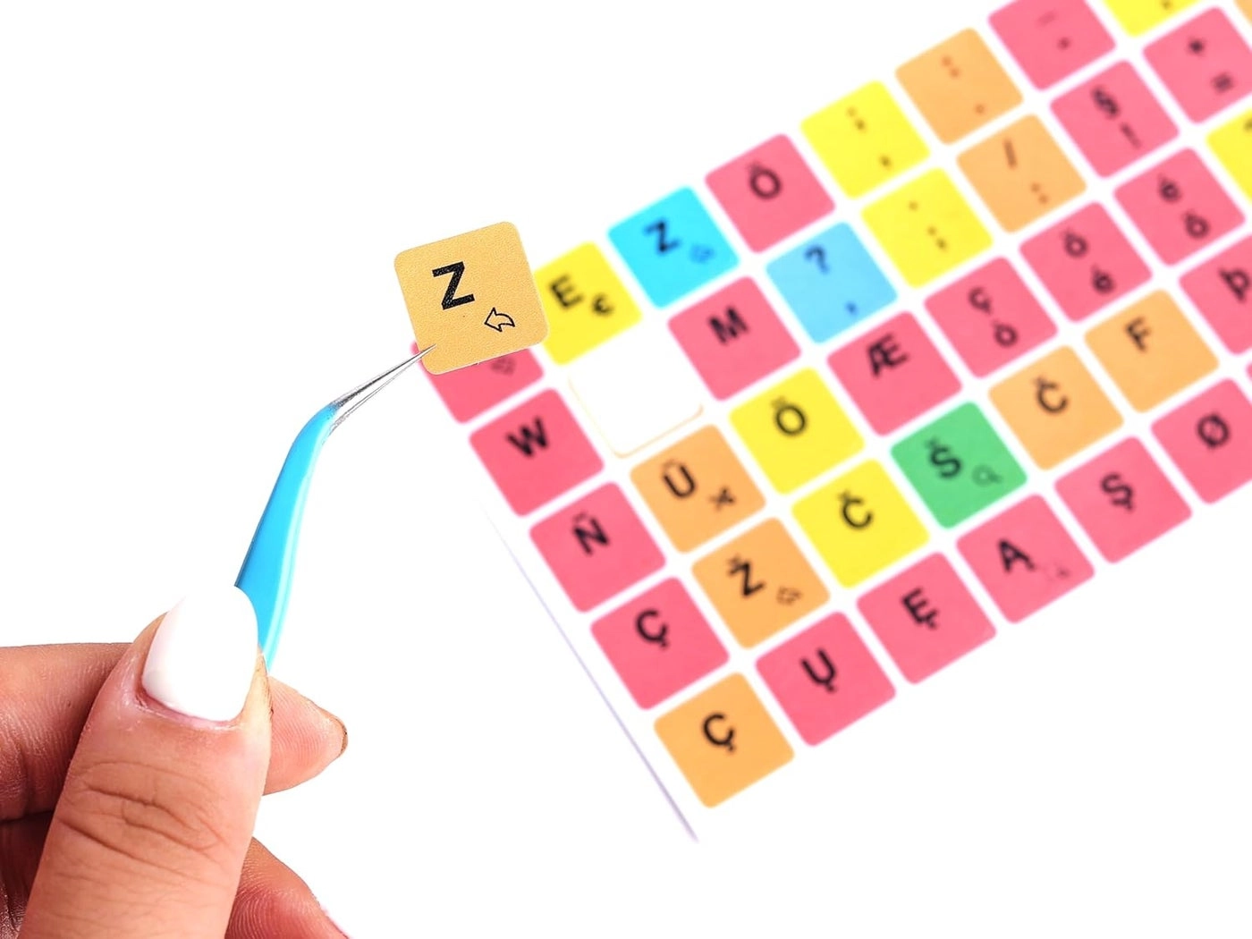 DyslexicFriendly Keyboard Stickers - ColorCoded 14 mm