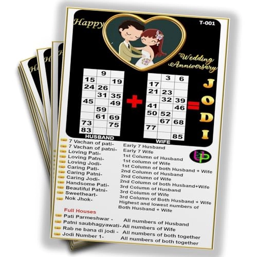 Anniversary Theme Tambola Tickets - English Kid 15 Tickets