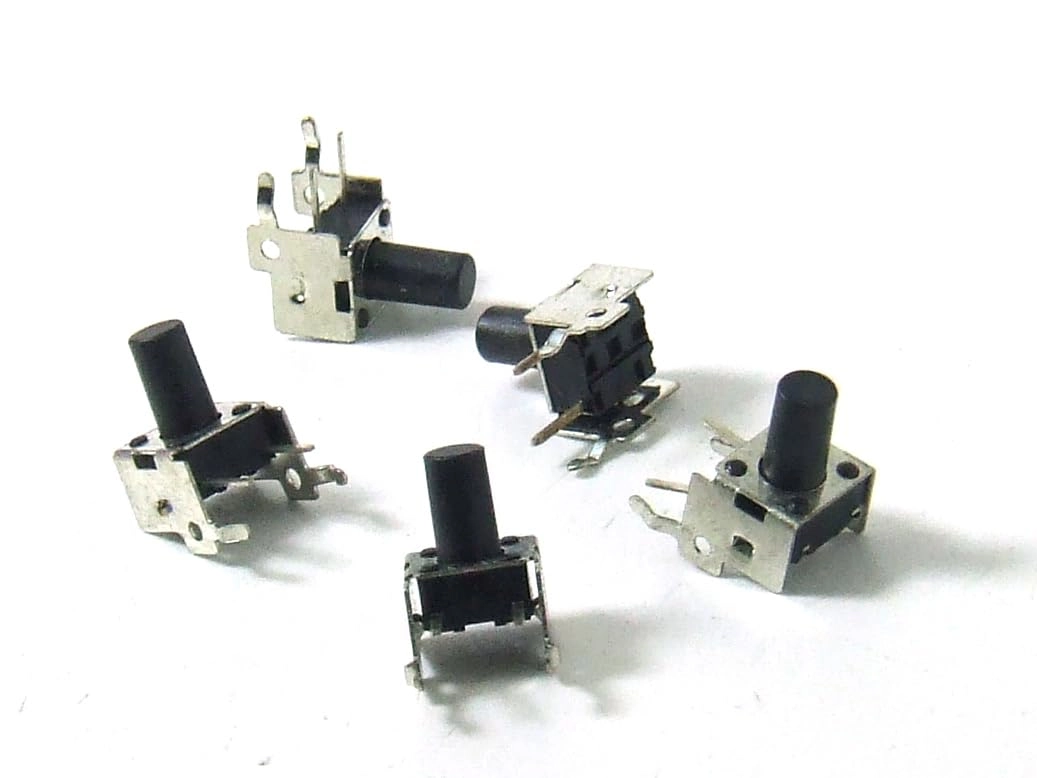 POPESQ Instant Switch 6mm x 6mm Elbow 1 Contact THT 8.3mm 2 Way Off-(on) - 5 pcs