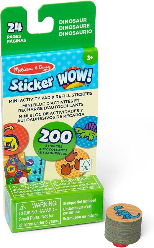 Melissa & Doug Dinosaur Activity Sticker Book 12 Mini Pages 100 pcs