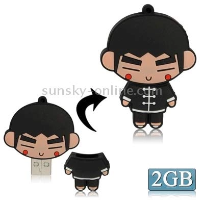 Kongfu Boy Cartoon Silicone USB Flash disk - USB 2.0 2GB