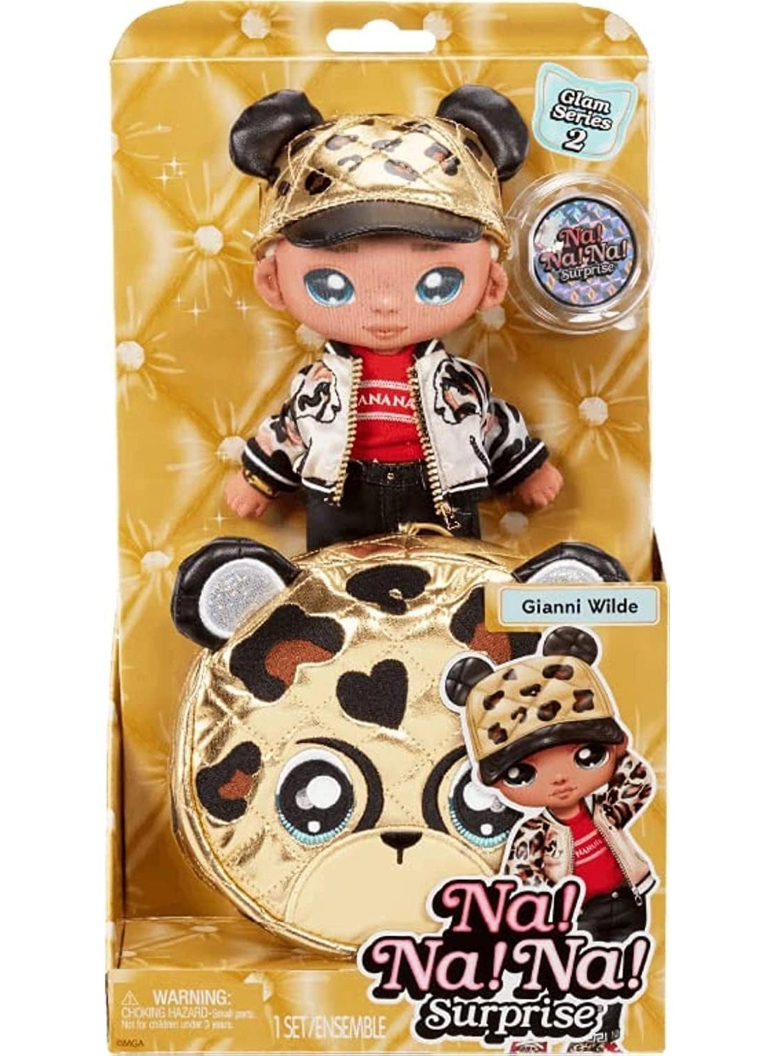 Na! Na! Na! Surprise Gianni Wilde 2-in-1 Fashion Doll and Purse - Glam Series 2 Cheetah Boy