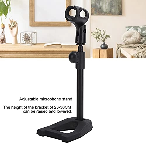 Microphone Stand - Portable Desktop Adjustable 23-28cm Black