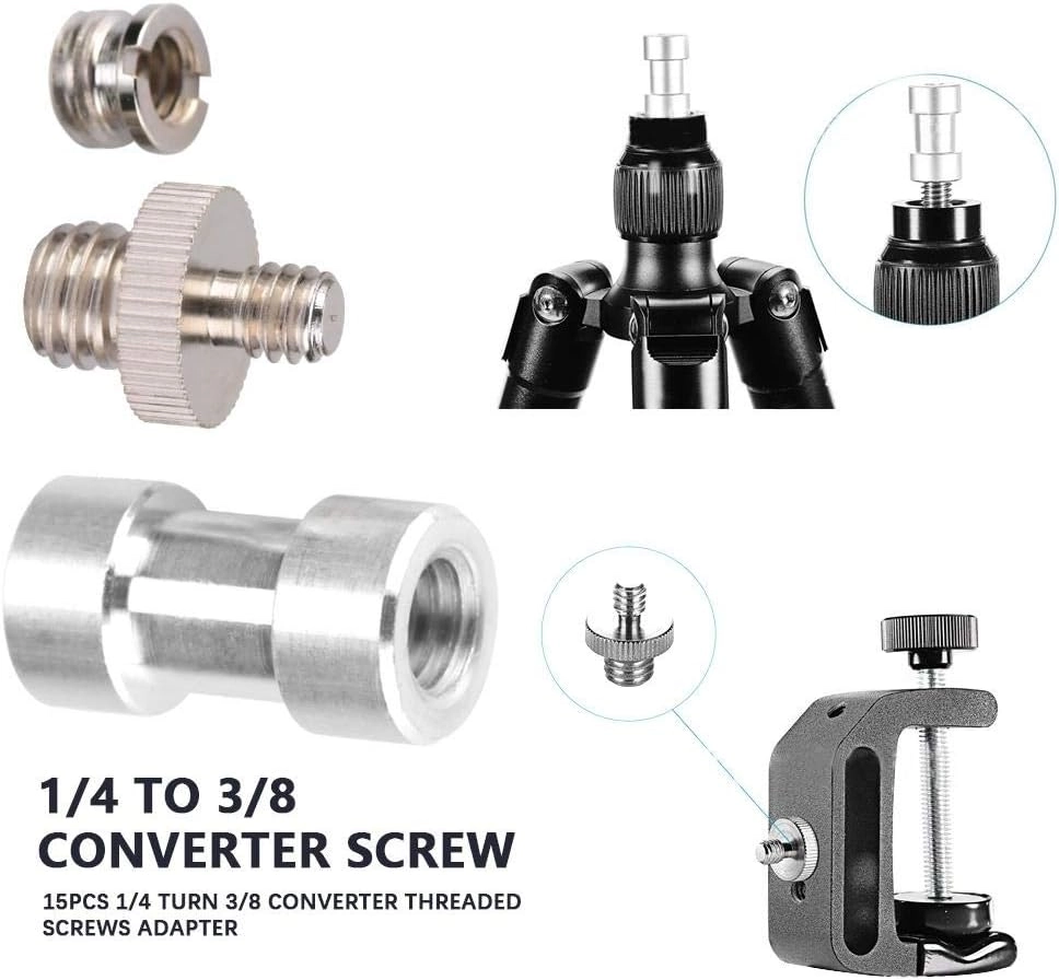 1/4 Turn 3/8 Converter - 15pcs Silver White