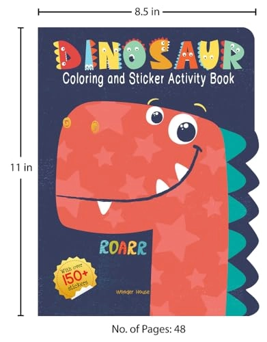 Dinosaurs - Coloring and Sticker Activity Book - 48 pages 150+ Stickers