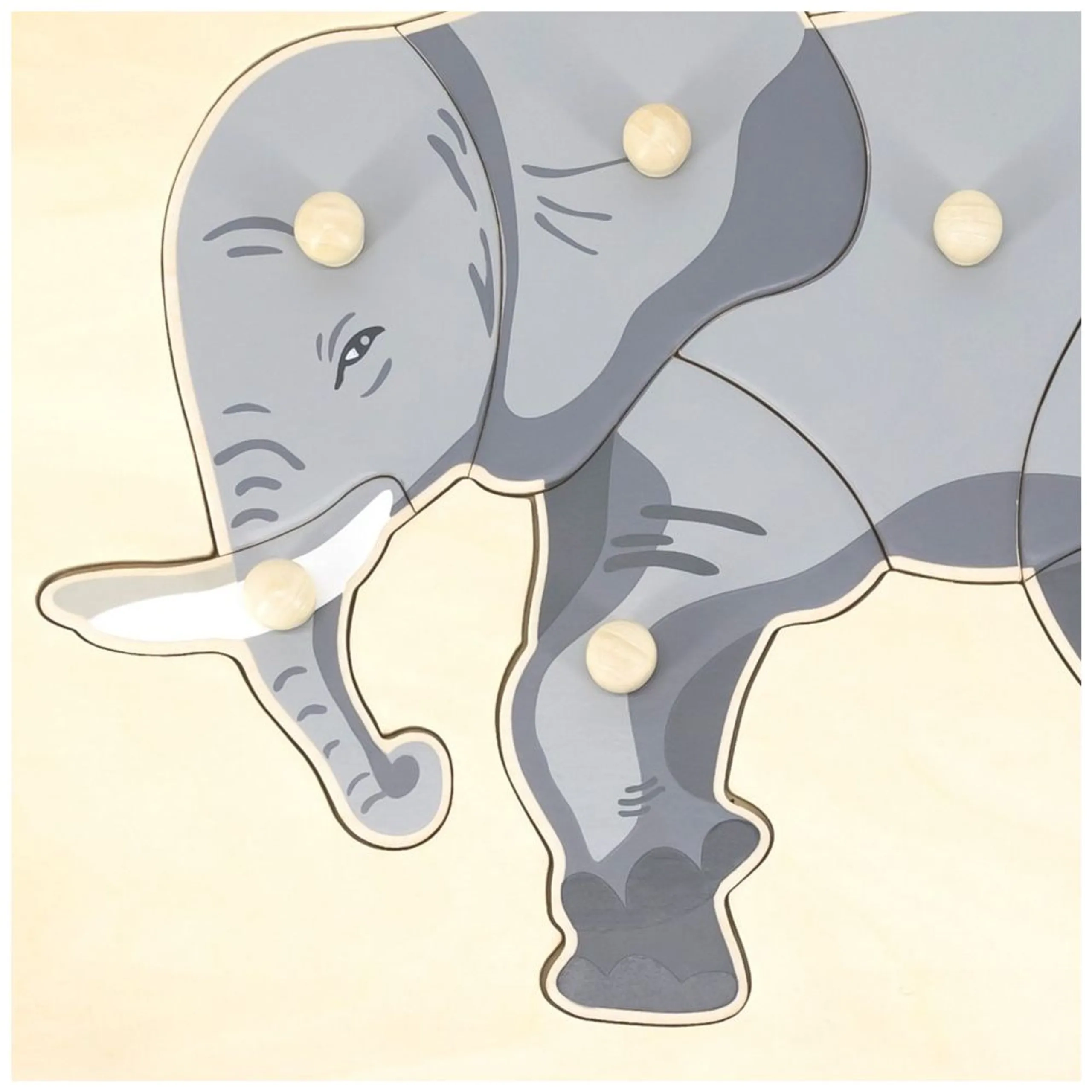 Wooden Puzzle Elephant - 3+ 9 pieces