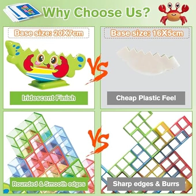 Tower Stack Balance Blocks - Crab-shaped Stacking Game