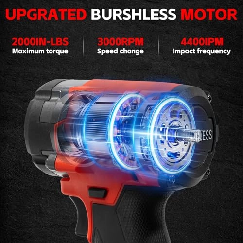 Cordless Impact Driver - 2000IN-LBS Brushless 18 Volts