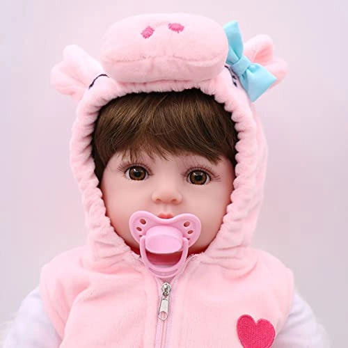 Rebirth Baby Doll - 48cm/58cm Silicone Limbs Cloth Body Panda Clothes Gift Set