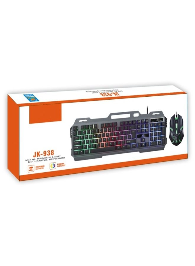 Full Size Backlit Wired Gaming Keyboard - Wired + Gaming Mouse