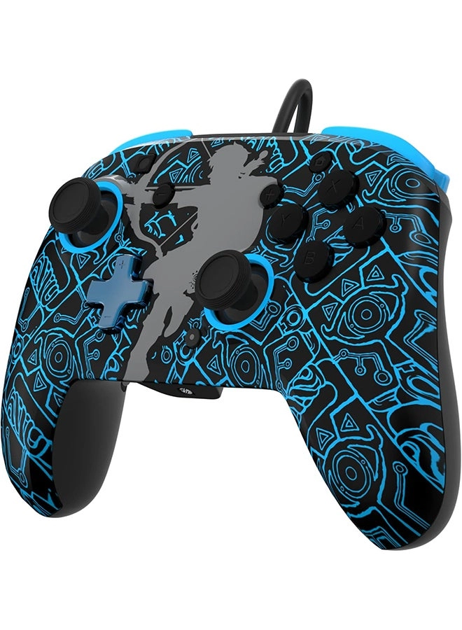 Nintendo Switch Sheikah Shoot Rematch Glow Wired Controller Black/Blue