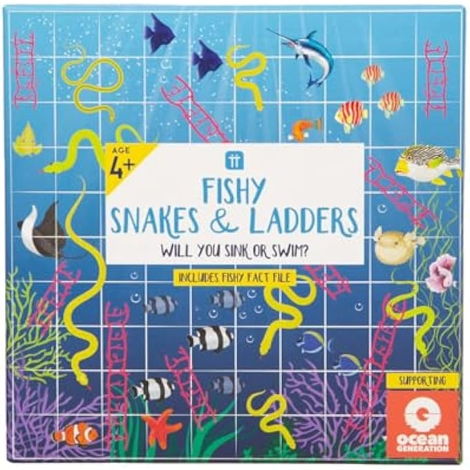 Snakes and Ladders - Fish Themed Educational Ocean Fact File