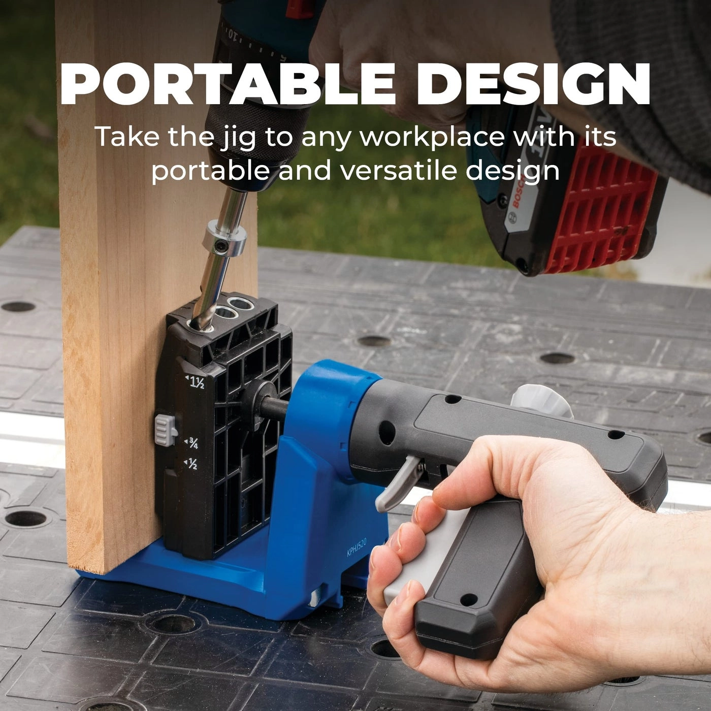 KPHJ520PRO Pocket-Hole Jig - 360-Degree Rotating Handle with Pocket-Hole Screws