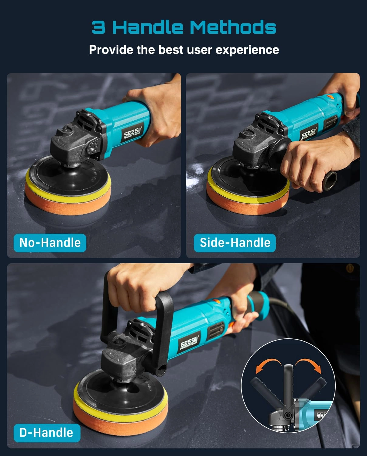 Car Buffer Polisher - 1600W 7"/6"