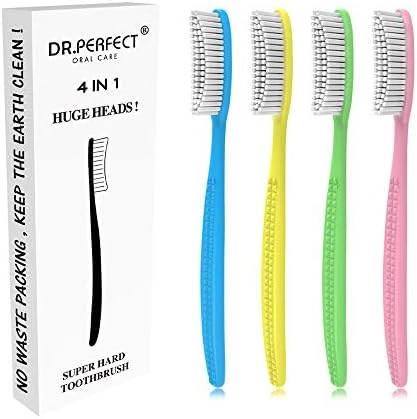 DR PERFECT Extra Hard Toothbrush 4-Piece Pack
