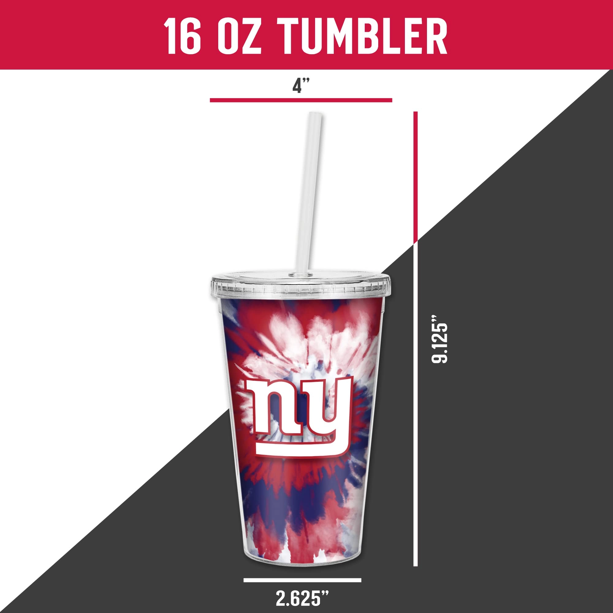 NFL Football Metallic Tie Dye Tumbler - 473ml