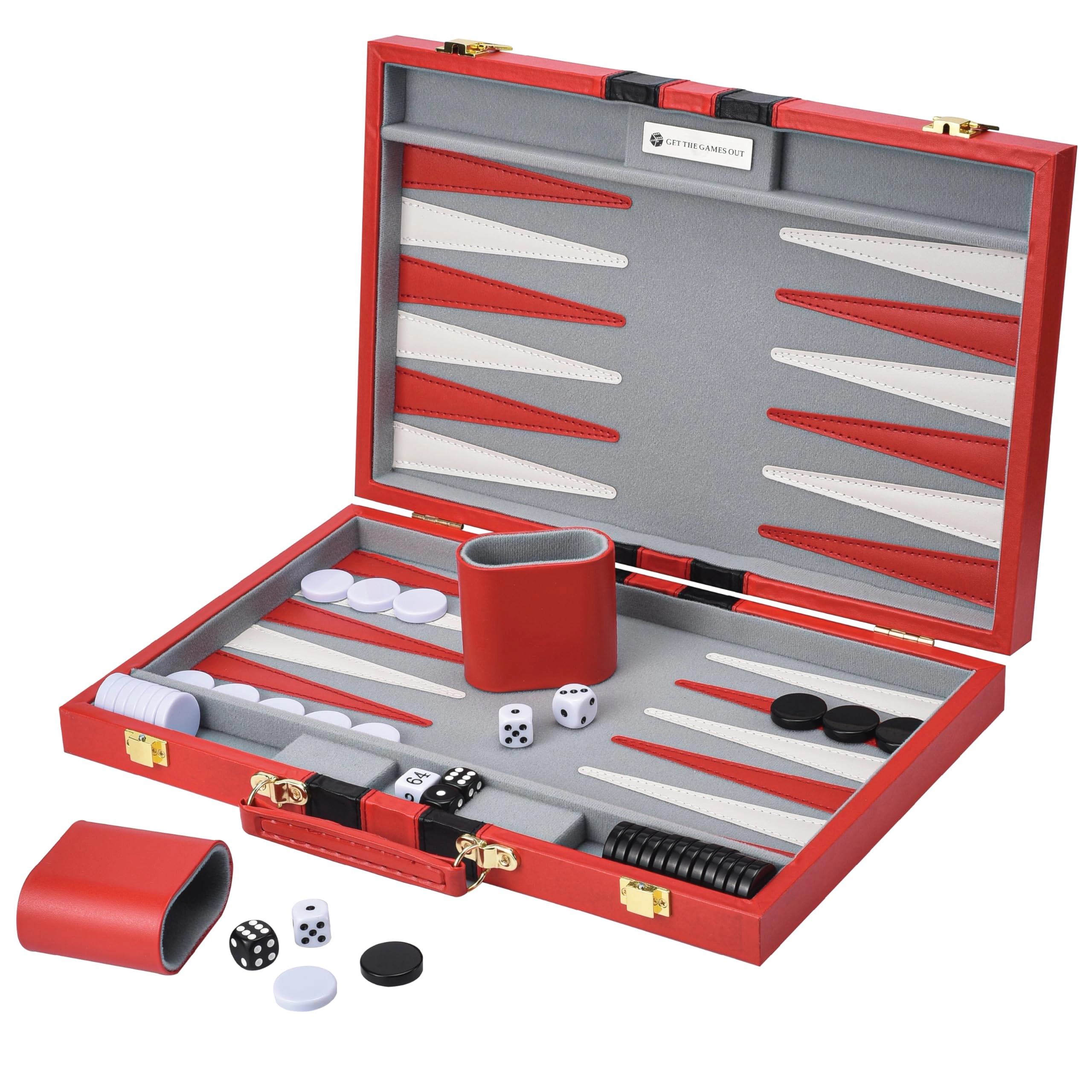 Get The Games Out Backgammon Set - Medium Red