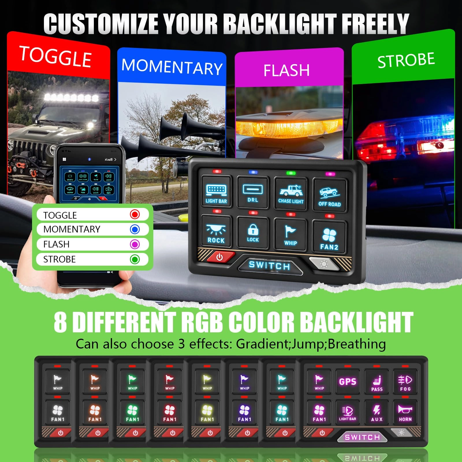 RGB Switch Panel - APP Control Bluetooth Dimmable