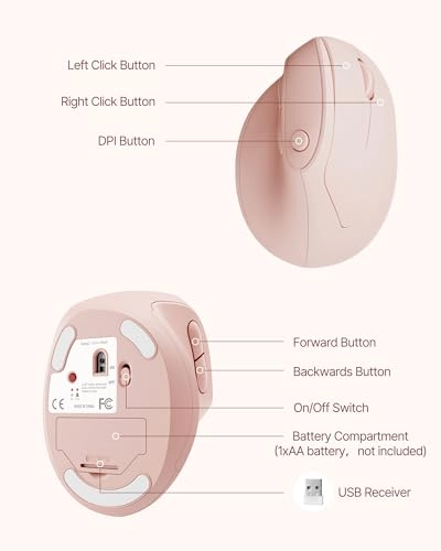 Vertical Mouse - Bluetooth+USB Dual Connection