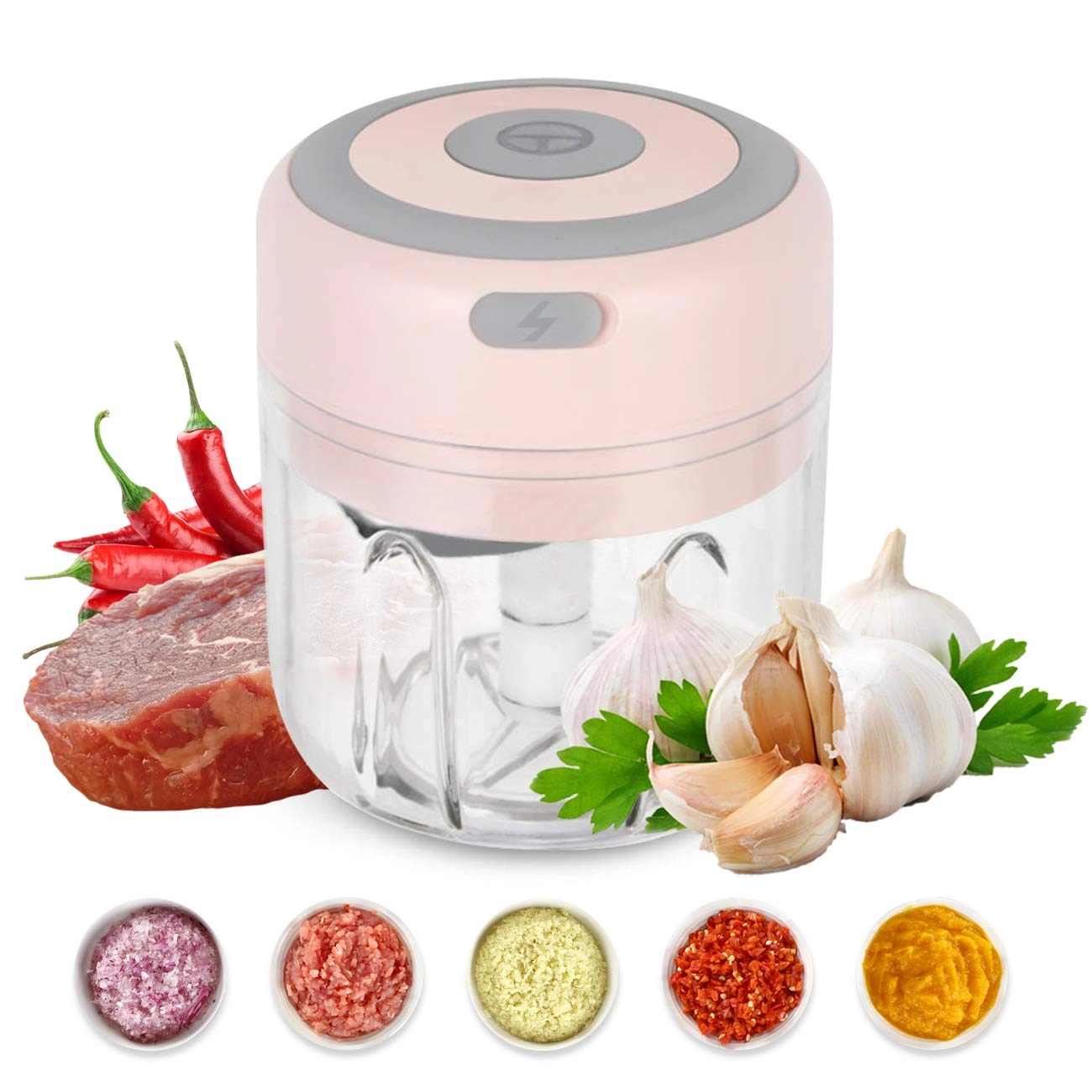 BEAUTY NYMPH BTN Mini Electric Food Chopper - 250ml USB charging