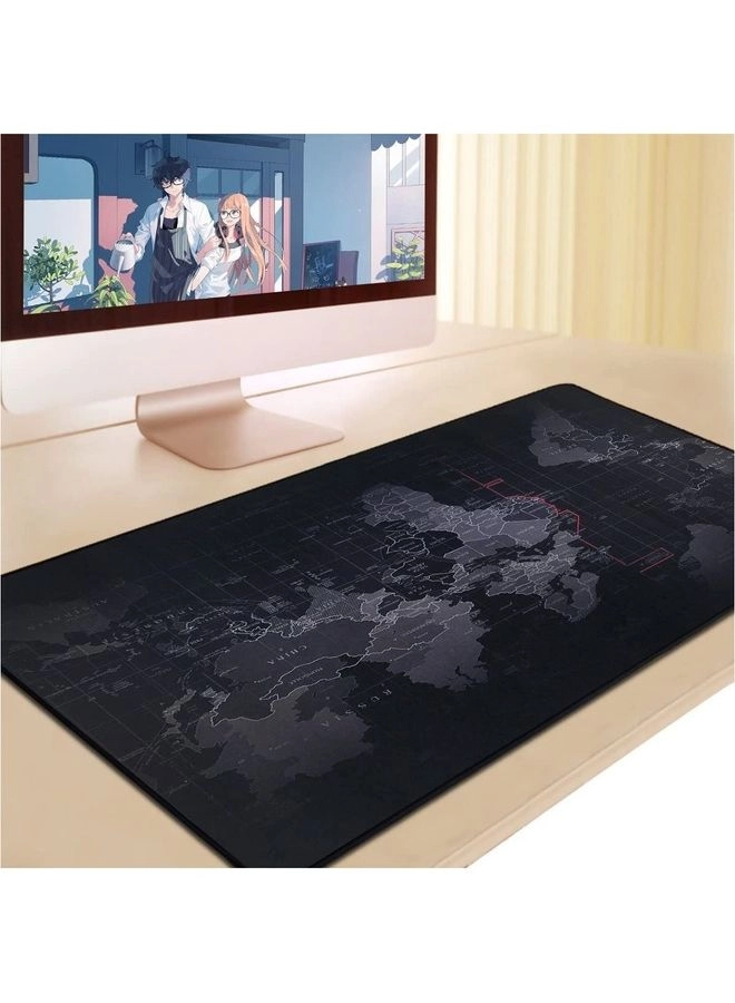 World Map Large Rubber Gaming Mouse Pad - 90x40 cm