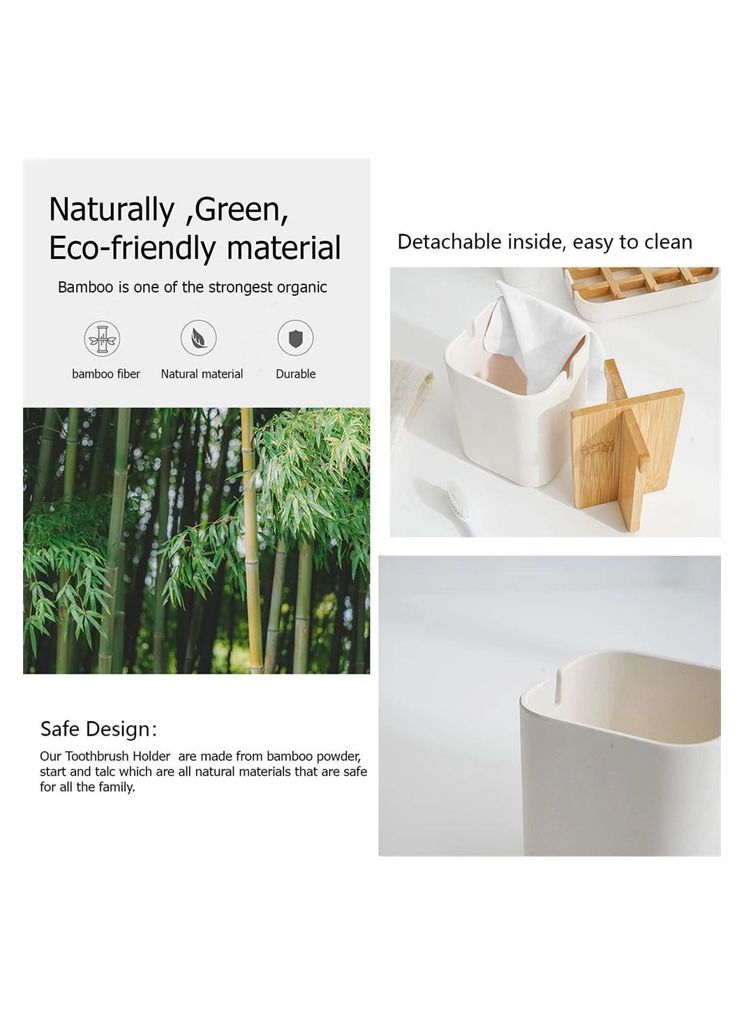 Bamboo Toothbrush Holder - Multifunctional Eco-Friendly