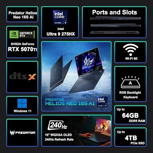 Predator Helios NEO 16 AI PHN16S-71-91AW - 16'' Core Ultra 9-275HX 32GB DDR5 1TB SSD