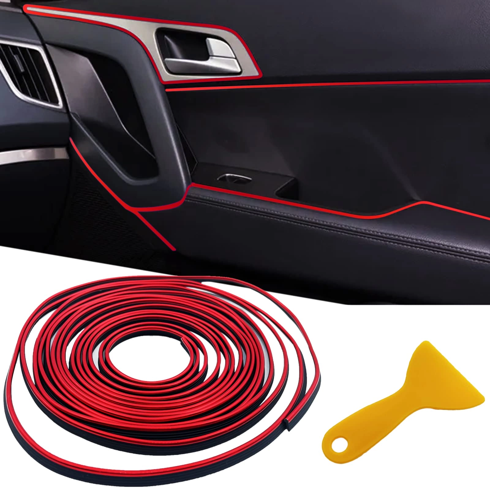 osifit Car Interior Trim Strips - 33ft Red