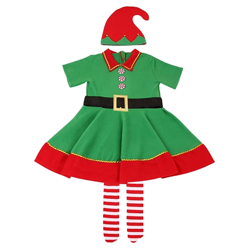 BrainGiggles Christmas Elf Costume - Girl 1-2 Years