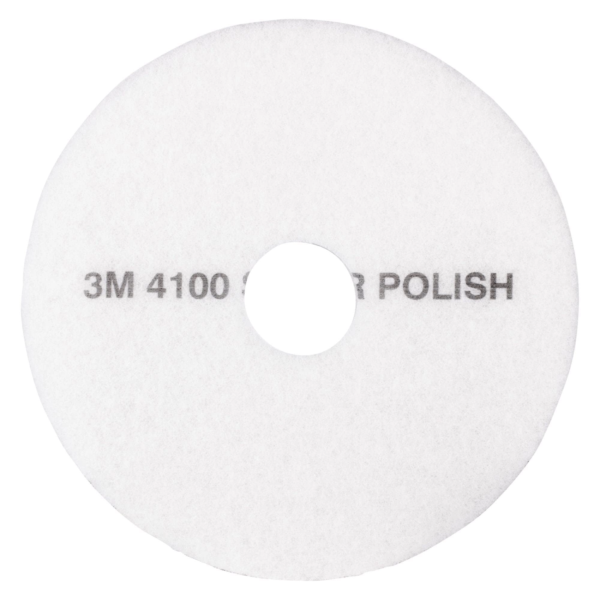 3M White Super Polish Pad 4100 - 17" 5 Count