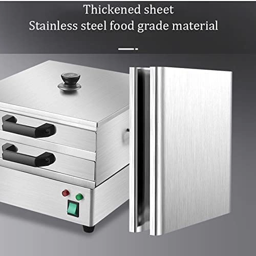 2 Layer Electric Vermicelli Roll Steamer - Stainless Steel Spare Drawer UK Plug