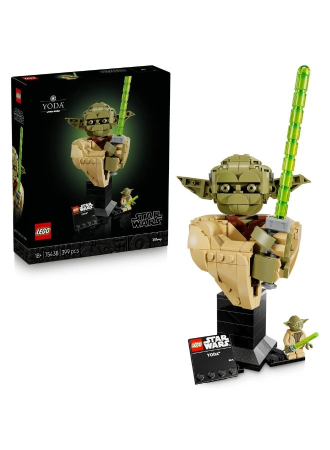 LEGO Star Wars Yoda Bust (75438) - Display Model Kit with Green Lightsaber