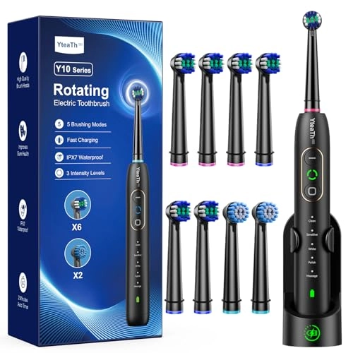 Y05U - 8 Toothbrush Heads 90 Days Battery Life 5 Brushing Modes