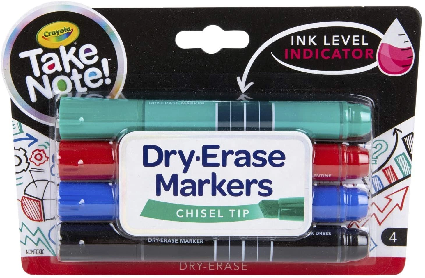 Take Note Dry Erase Markers - Multi Colour Chisel Tip