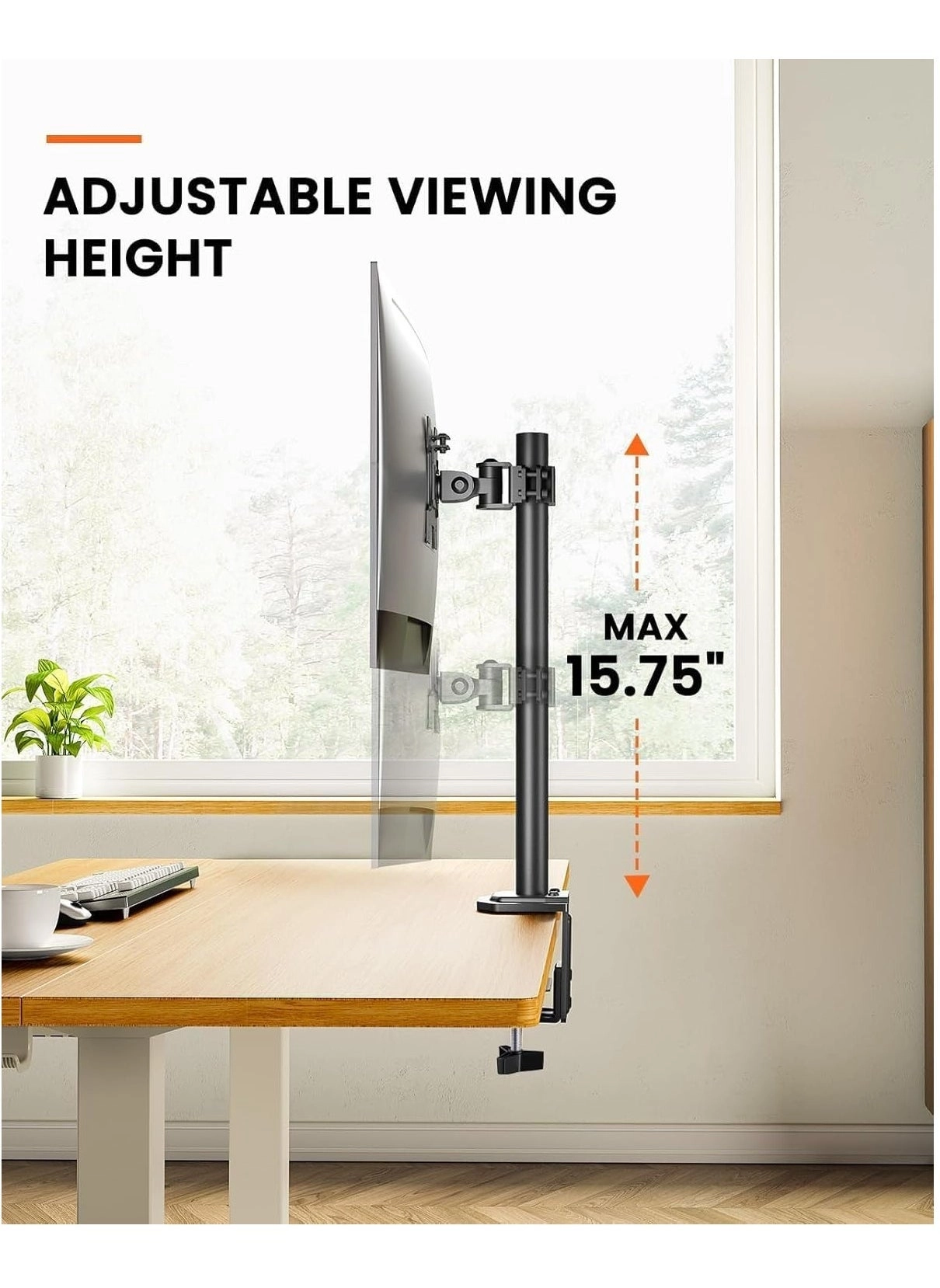 Single Monitor Arm - Single 13-32 Inch VESA 75x75/100x100mm