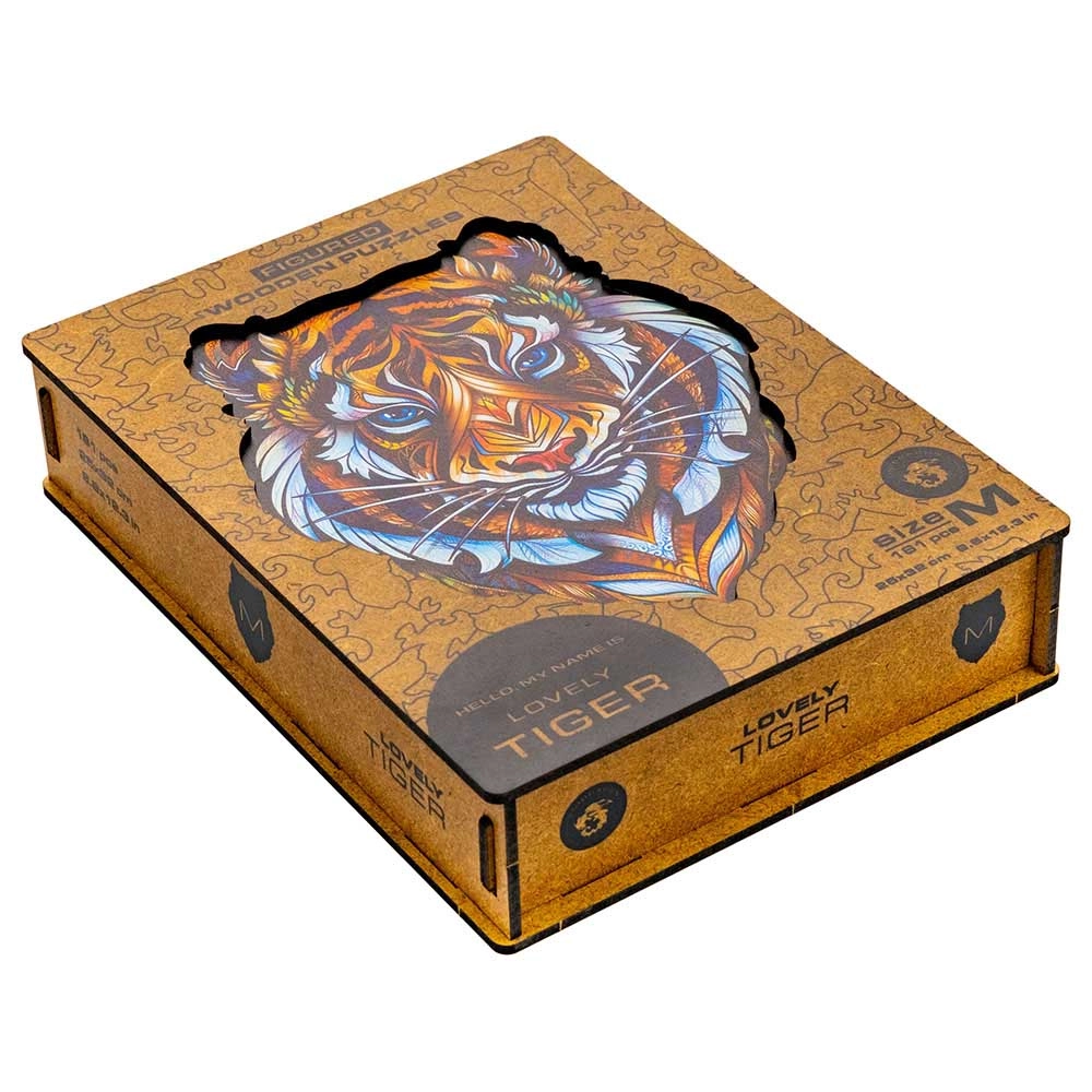 Lovely Tiger Wooden Puzzle (4107390-TIGER_M) - 181 pcs
