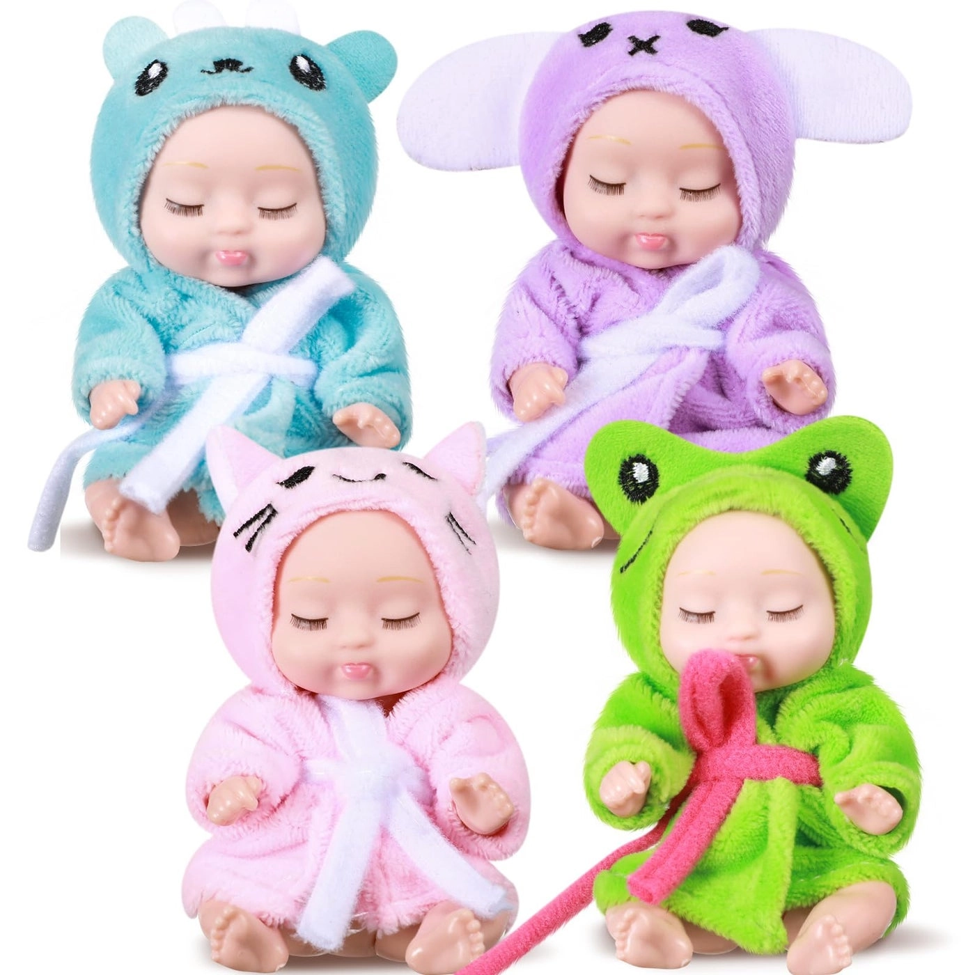 Reborn Baby Doll - 4 Inch Animal Clothes 4 Pcs Bundle