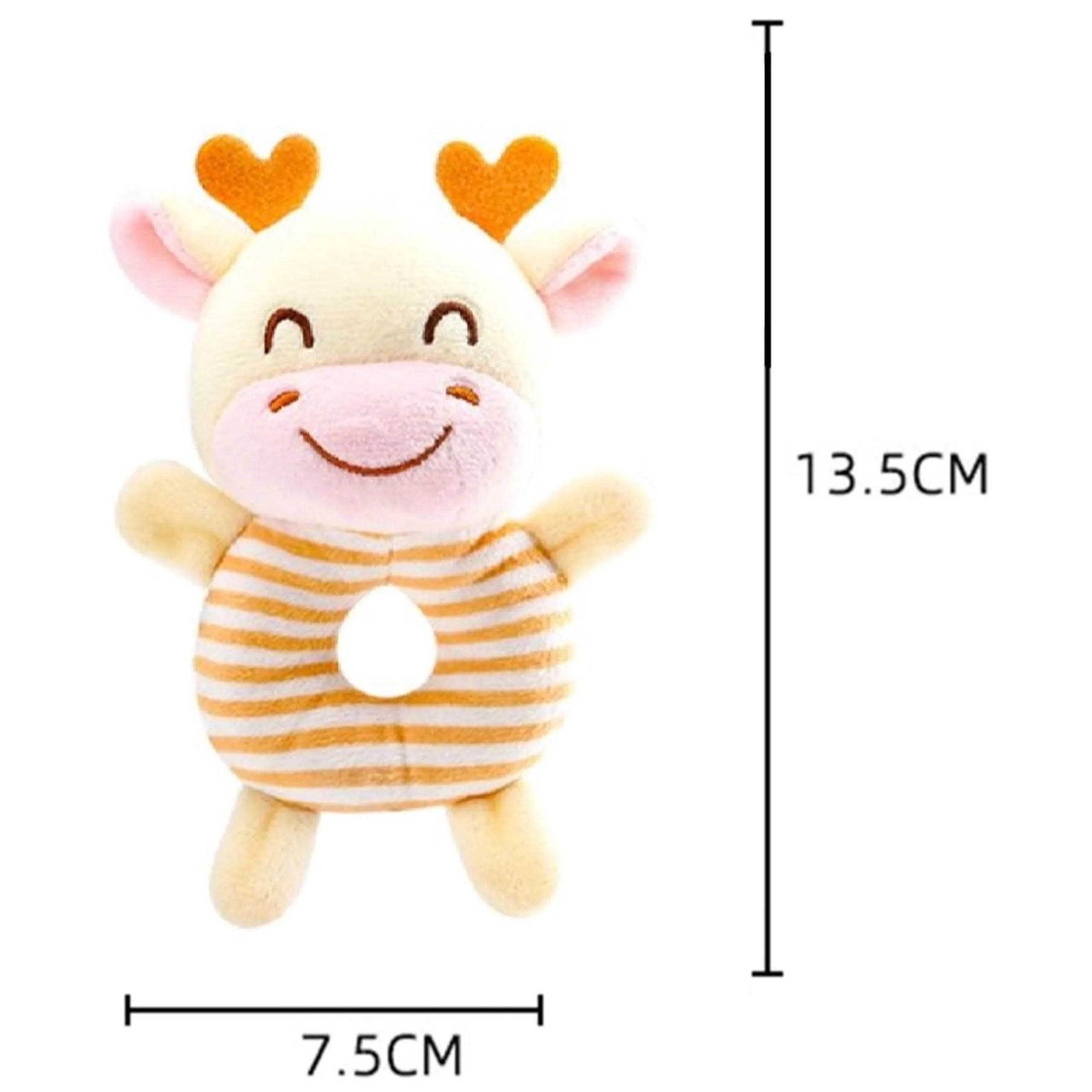 Baby Crib Soft Stuffed Rattle Pacifying Toy - Suitable for 3 months and above soft, high-quality plush material Giraffe