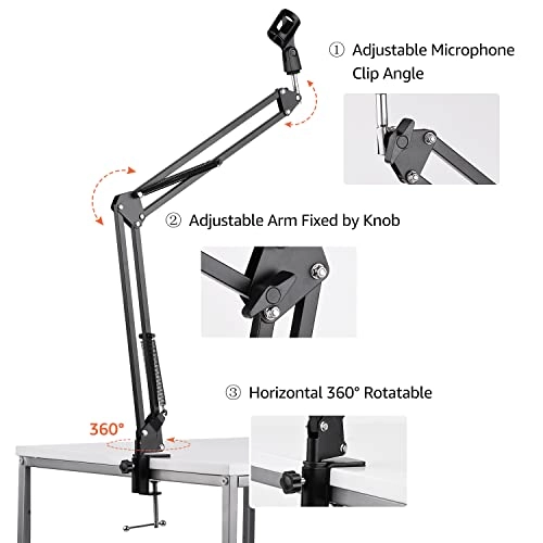 Exble Arm - Microphone Stand Table Clamp 35cm 4000g