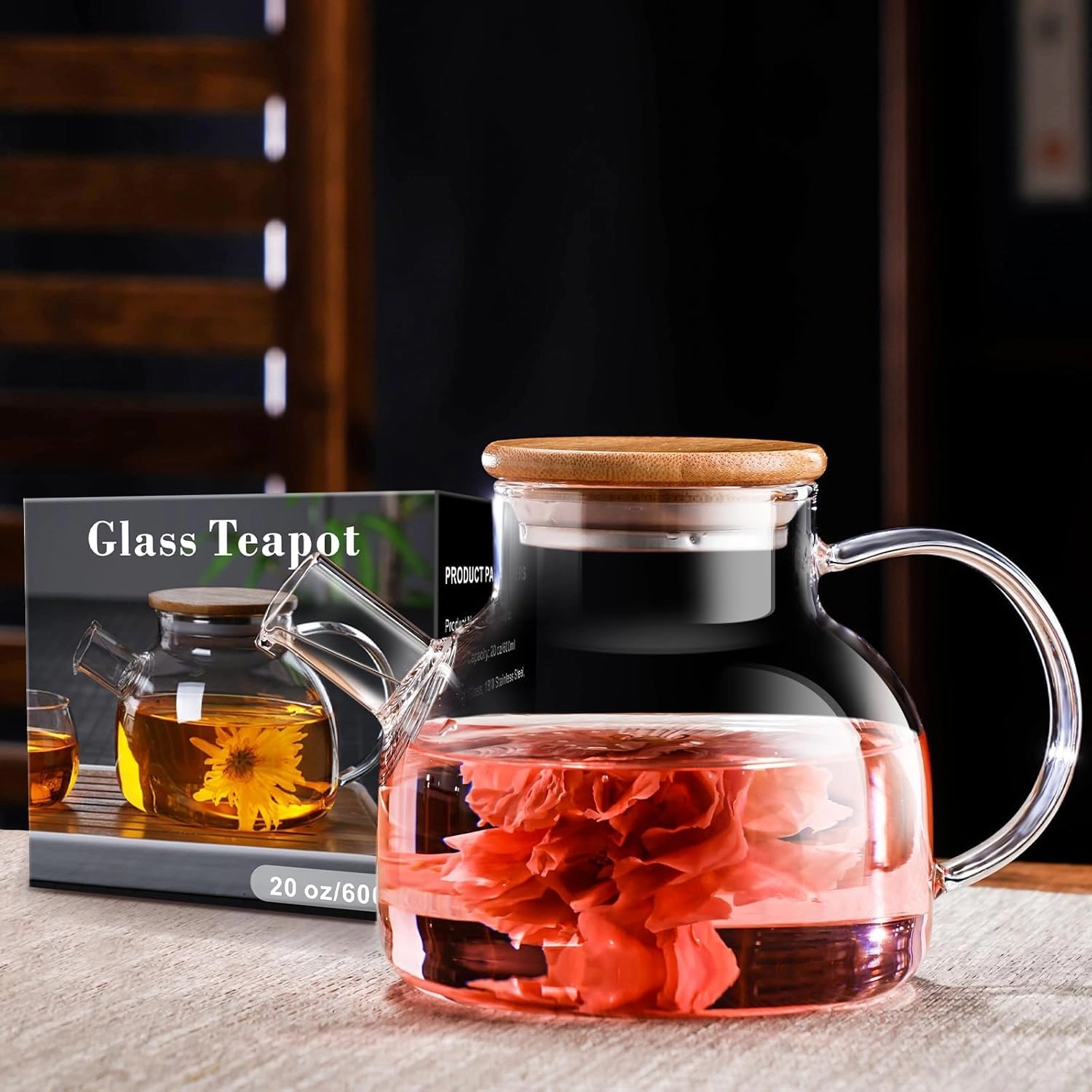 Glass Teapot - Borosilicate Glass 1000 Milliliters