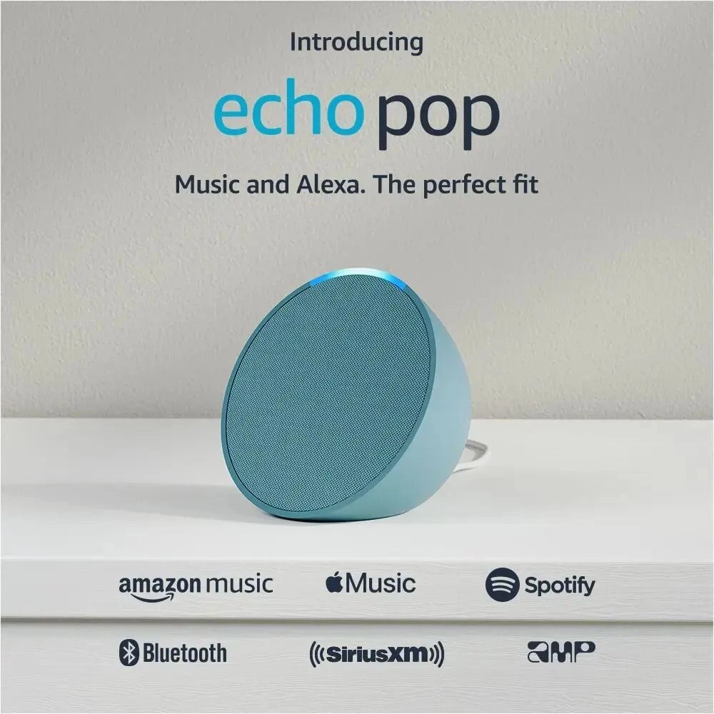 Echo Pop 1st Gen - Full Sound Wi-Fi & Bluetooth Midnight Teal