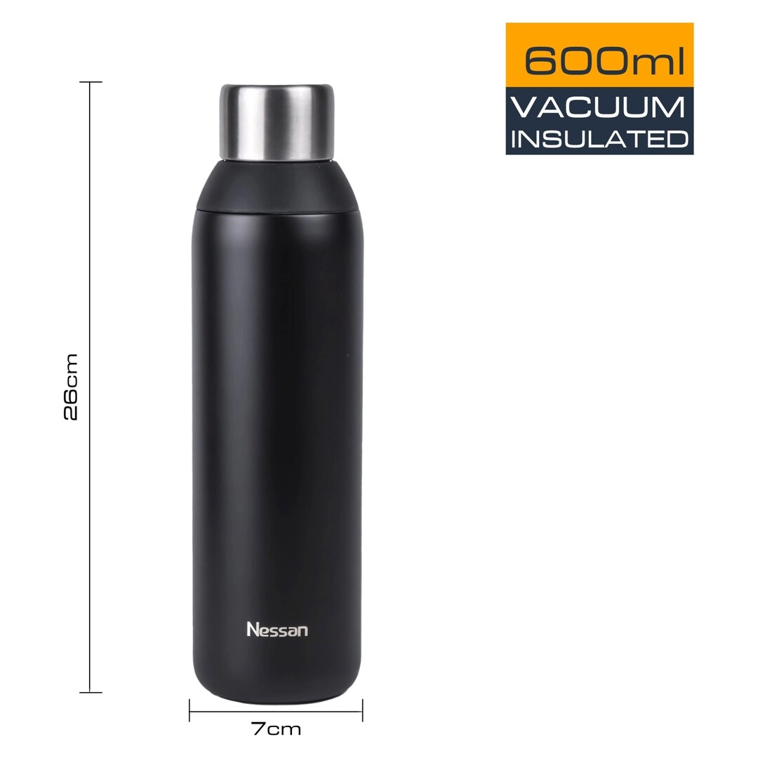 Double Wall Stainless Steel Vacuum Bottle - 600ml