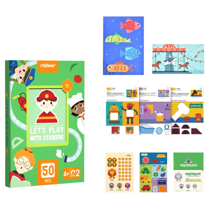 MIDEER Let's Play With Stickers Sticker Book Level 2