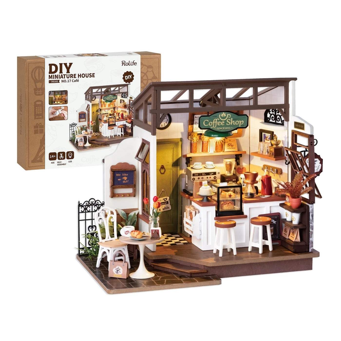 DIY Miniature Dollhouse Kit - Simon's Time Cafe