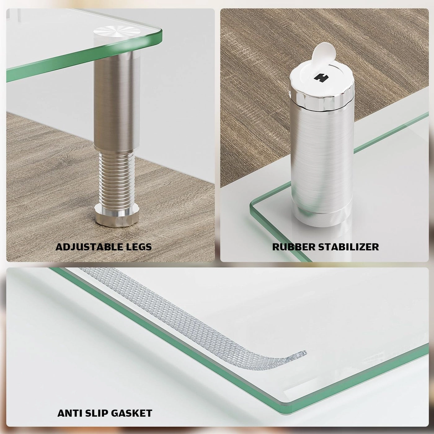 Dual Monitor Stand - two 13" to 34" 50x50mm 75x75mm 100x100mm