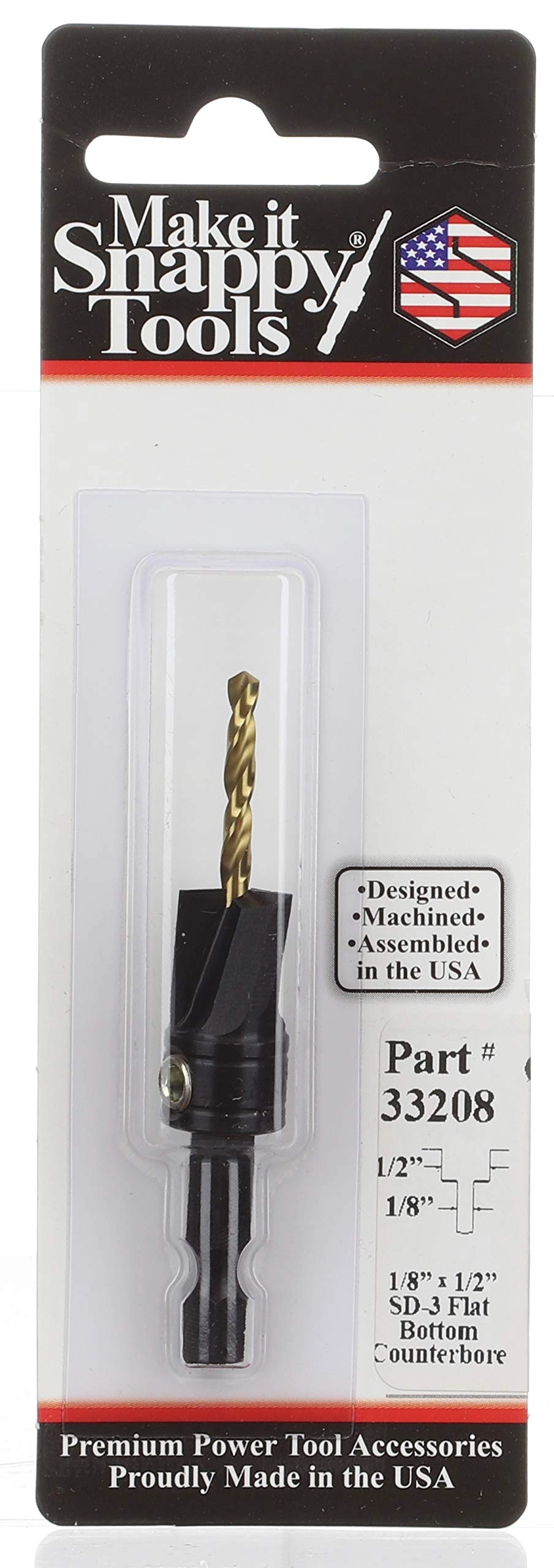 3-Flute Flat Bottom Counterbore - 1/8 Inch