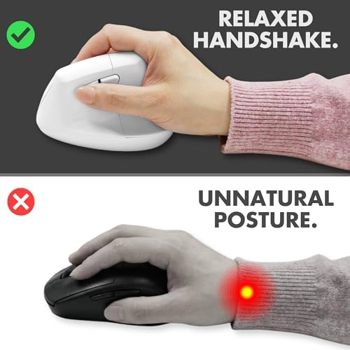 Vertical Ergonomic Mouse - 2.4G wireless receiver Bluetooth