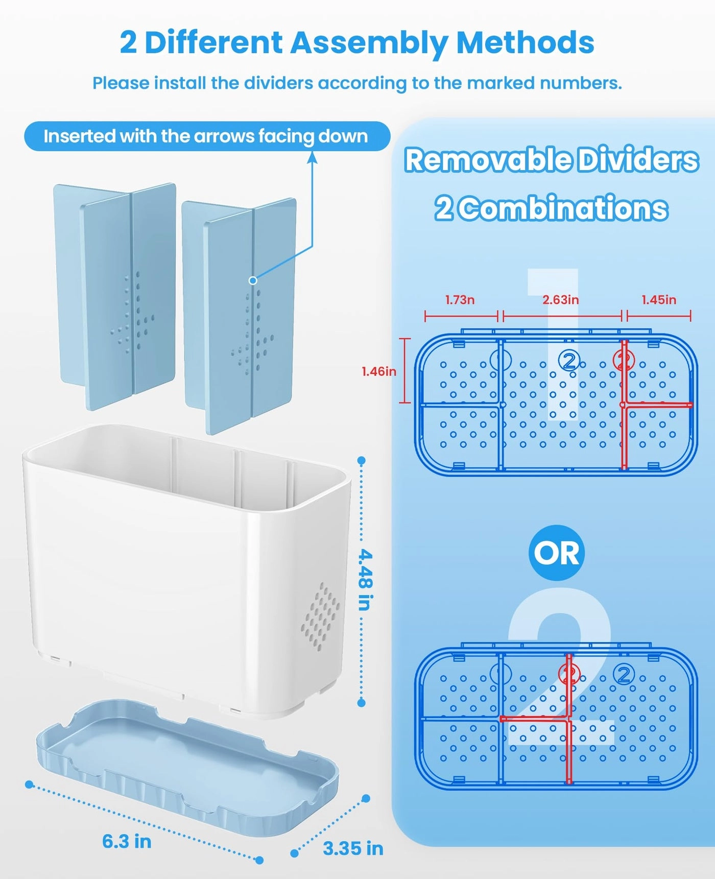 Toothbrush and Toothpaste Holders - Countertop Detachable 5 Slots